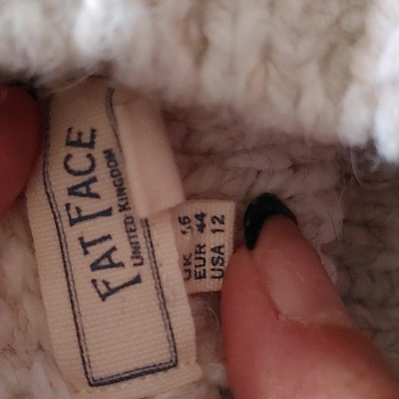 Cable Knit Sweater Fat Face United Kingdom size 12 Cream - Picture 8 of 9